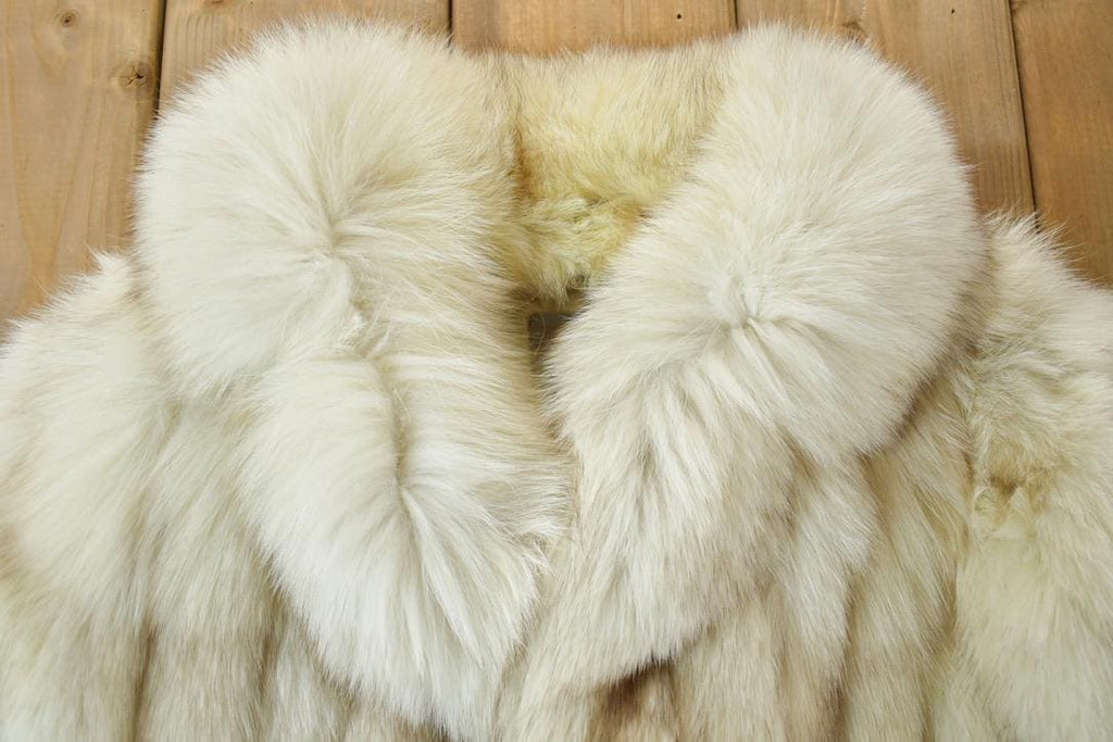Vintage 1980s Blue Shadow Fox Fur Coat Saga Fox