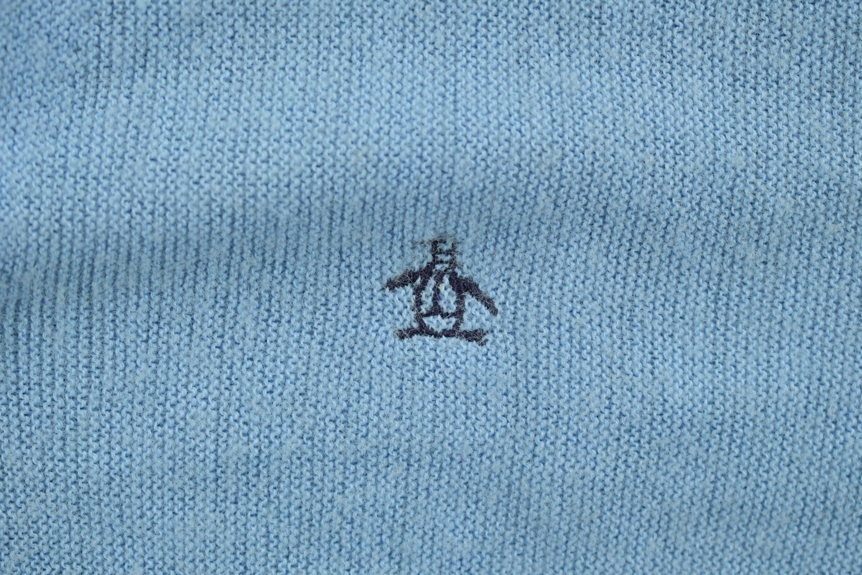 Vintage 1990s Grand Slam Knitted Blue Cardigan Sweater