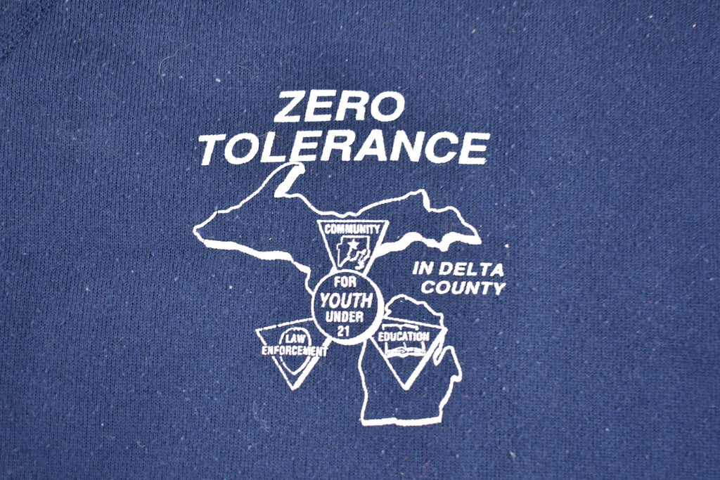 Vintage 1990s Zero Tolerance In Delta County Crewneck Sweatshirt