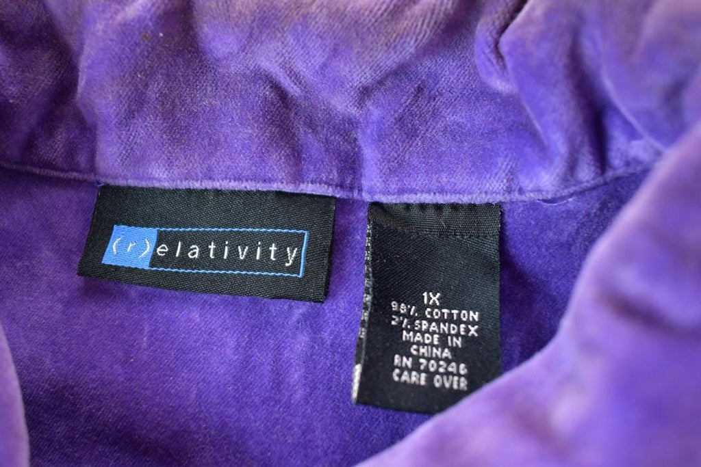 Vintage 1990s Purple Denim Button Up Shirt Jacket