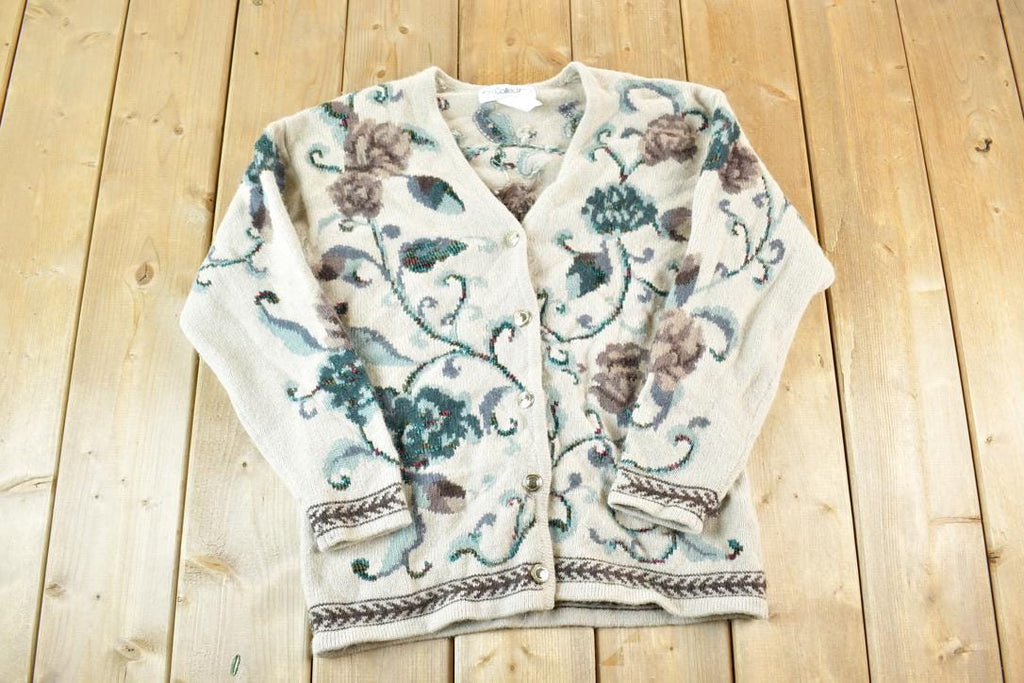 Vintage 1990s JH Collectibles Button Up Wool Knit Sweater Womens M