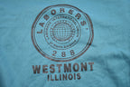 Vintage 1990s Laborers Union Westmont Illinois Graphic Zip Up Hoodie