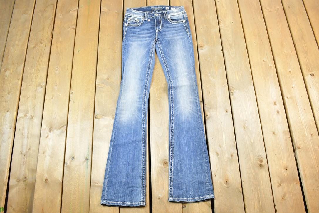 Vintage Y2K Miss Me Bedazzled Low Rise Jeans Size 26x31