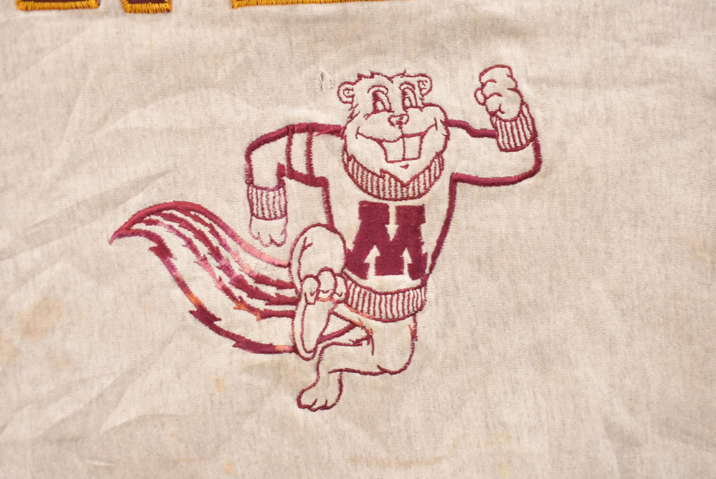 Vintage 1990s Minnesota Gophers University Collegiate Crewneck Sweatshirt Men's Large / Embroidered / NCAA Sweatshirt / Sleeve Spellout