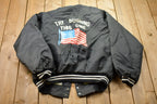 Vintage 1990s POW MIA USA Military Satin Bomber Jacket