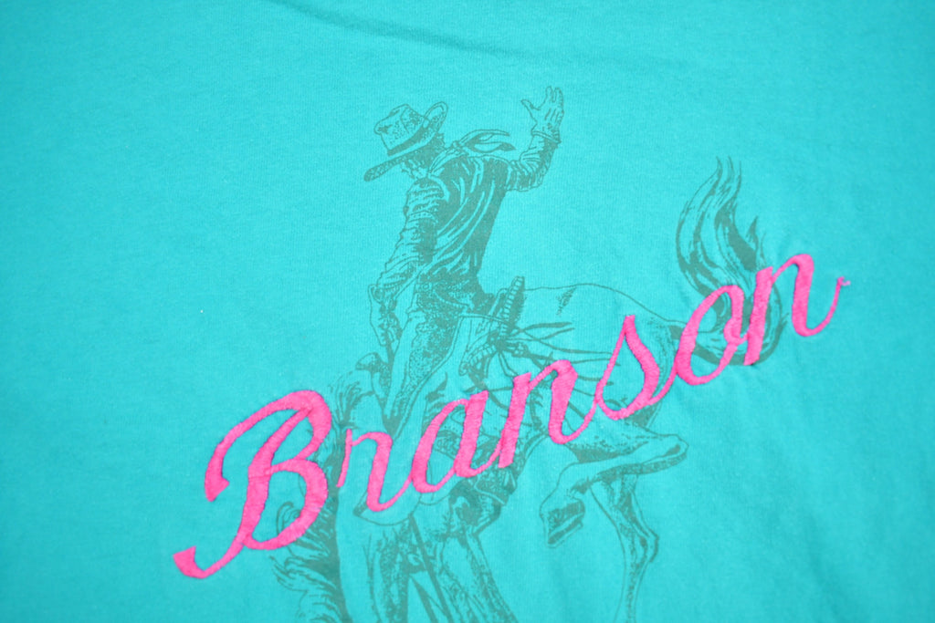 Vintage 1990s Branson Cowboy Theme Embroidered T Shirt