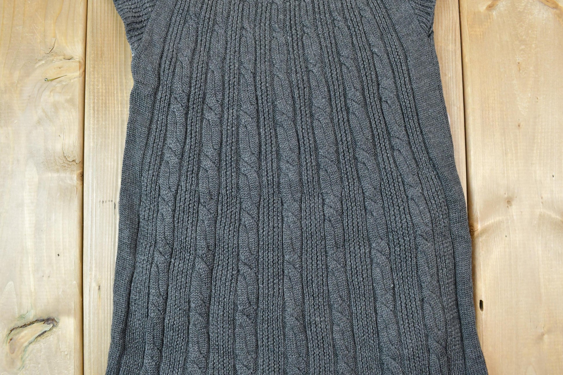 Vintage 1990s Calvin Klein 3D Colored Cable Knit Crewneck Sweater Dress
