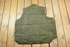 Vintage 1990s Lauren Hunter Green Plaid Blanket Lined Puffer Vest