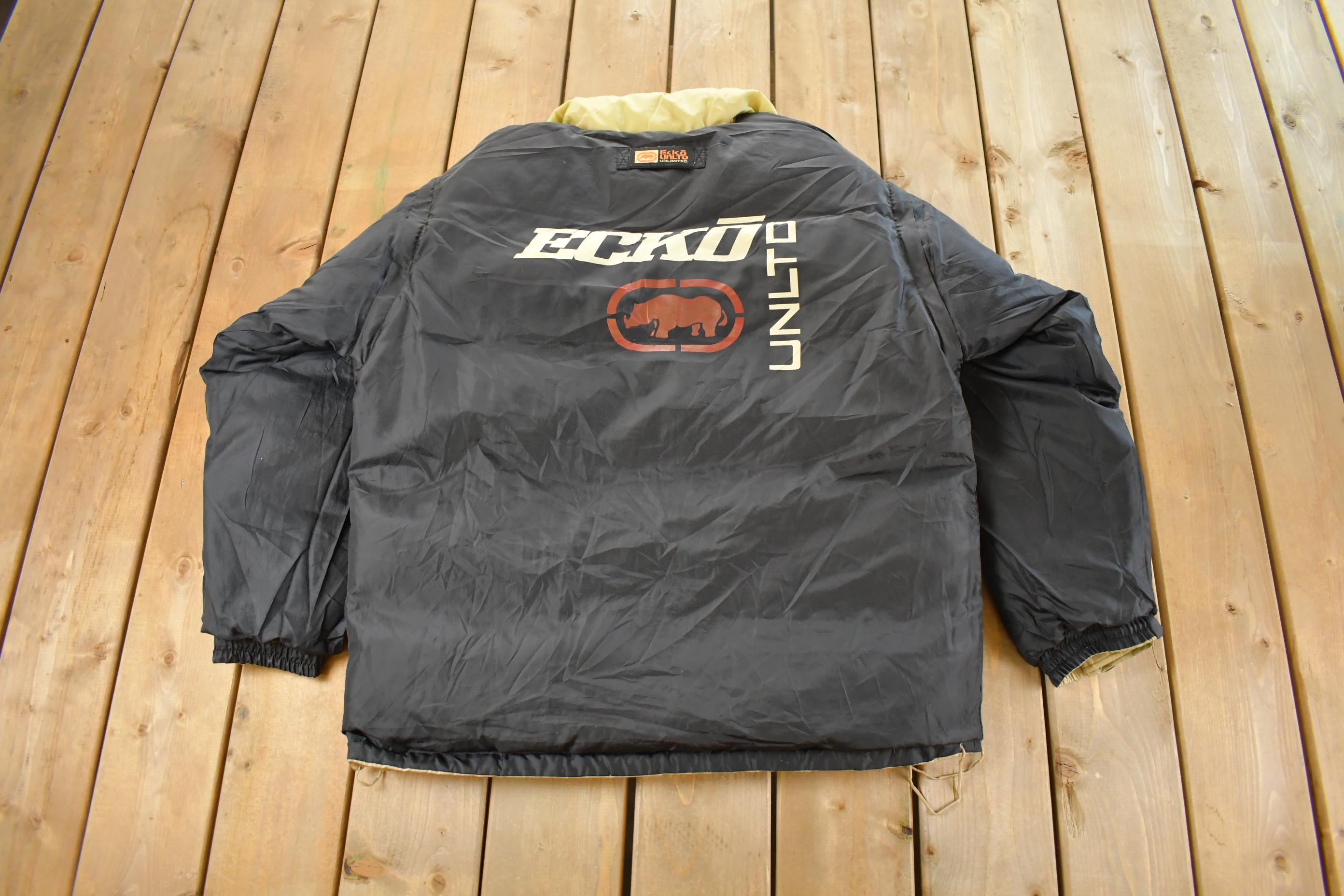 Vintage Y2K Ecko Reversible Puffer Jacket Men's XL