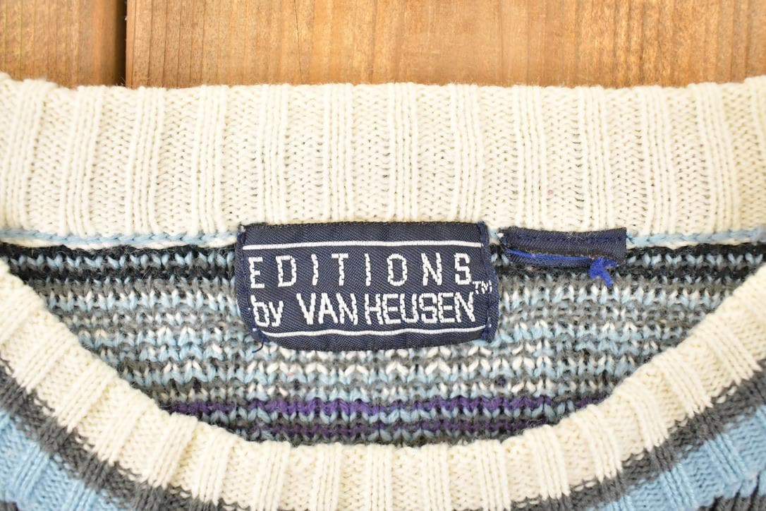 Vintage 1990s Van Heusen AOP Winter Knit Crewneck Sweater Men's M