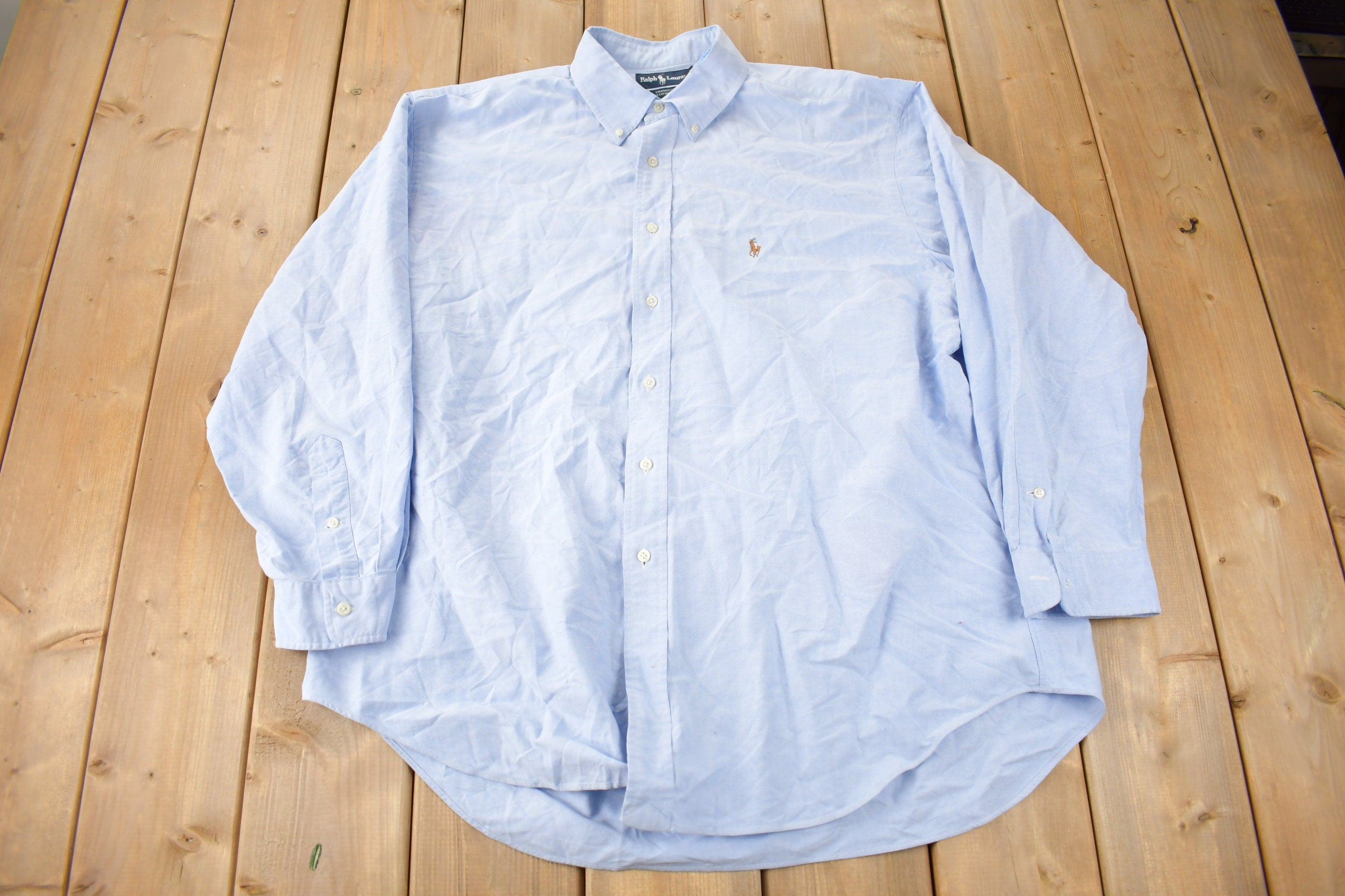 Vintage 1990s Ralph Lauren Button Up Classic Oxford Dress Shirt