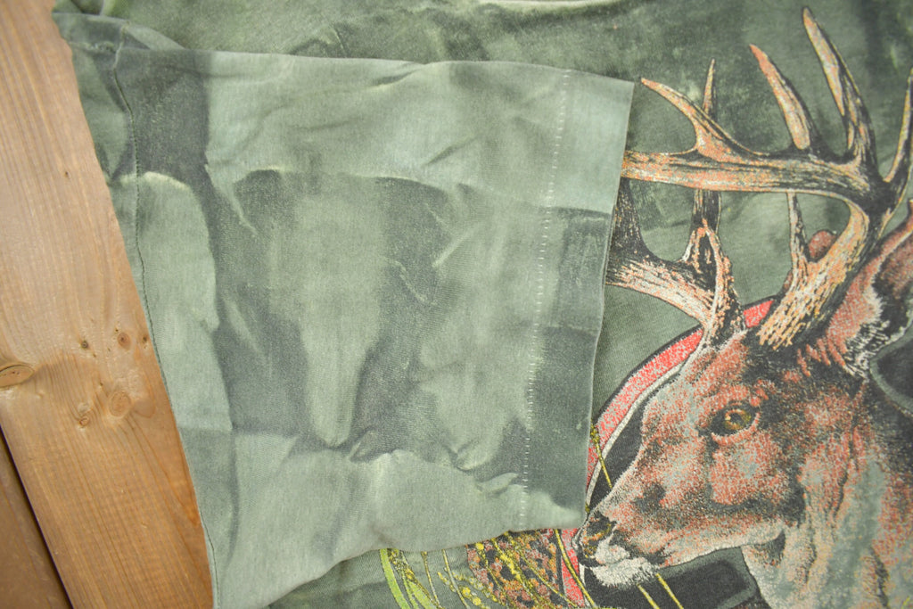 Vintage 1990s Deer Camo Sportsman Graphic T-Shirt