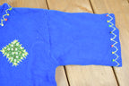 Vintage 1990s Women's Caftan Neckline Handmade Cut N Sew Knit Patchwork Sweater