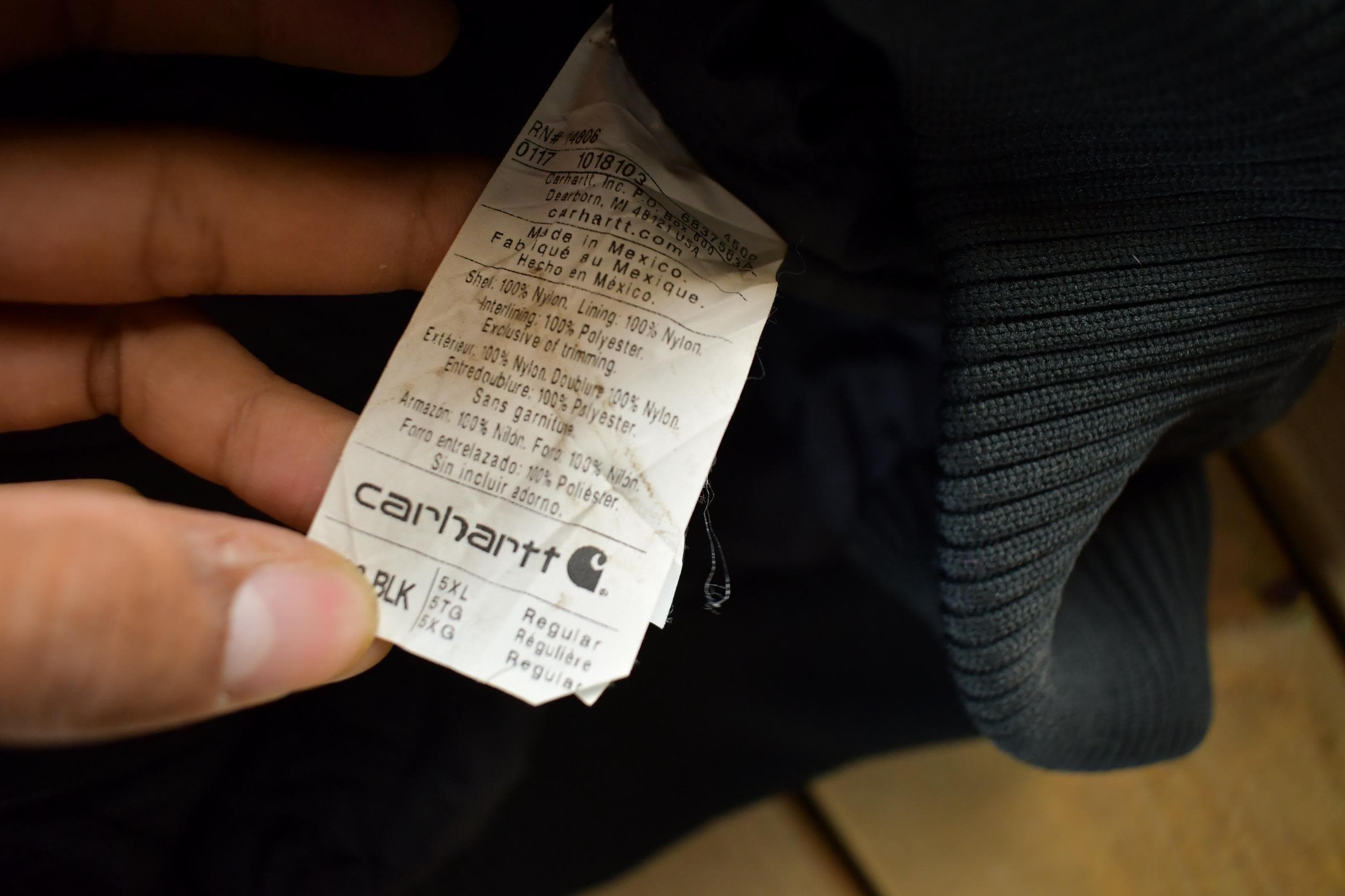Vintage 1990s Carhartt Canvas Nylon Hooded Jacket Men's 5XL