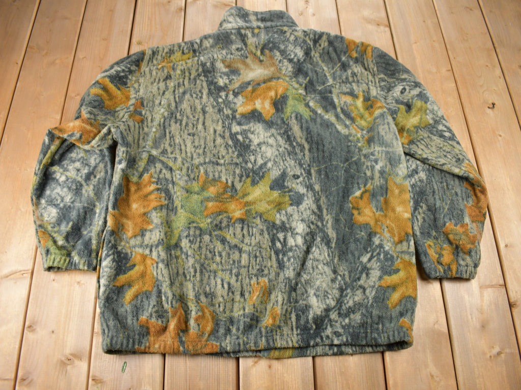 Vintage 1990s Field Staff Real Tree Camo Fleece Zip Up Sweater Size XL