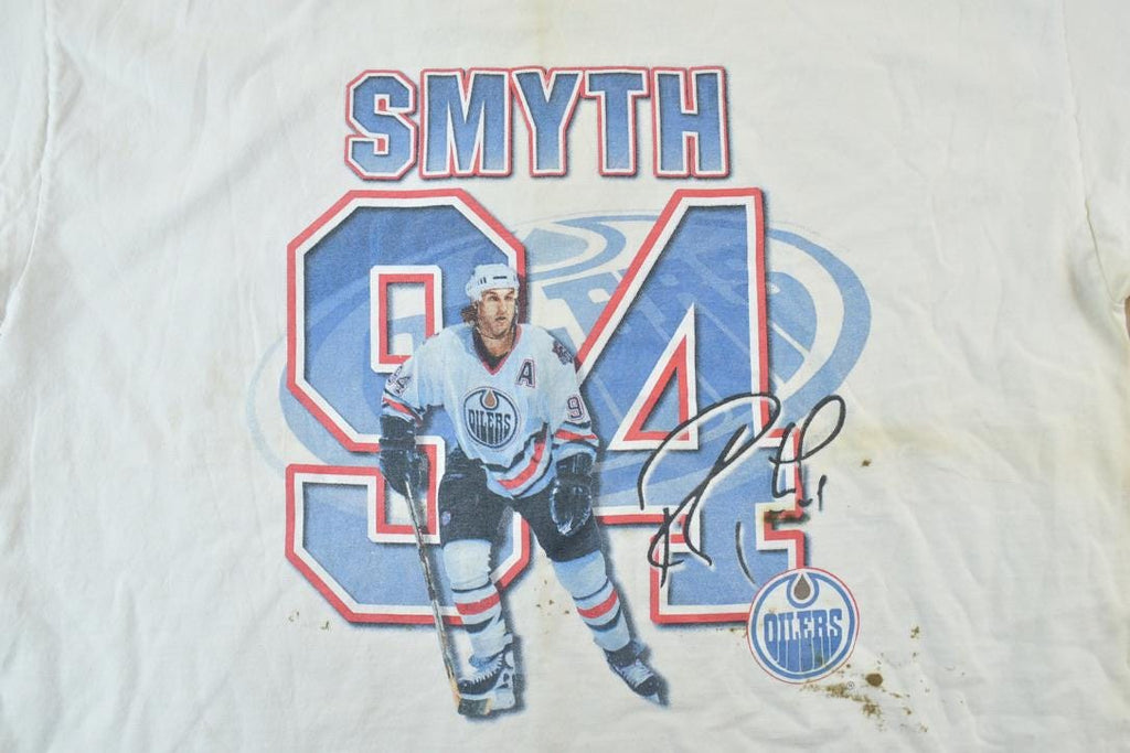 Vintage 1990s Edmonton Oilers Ryan Smith 94 NHL Graphic T-Shirt