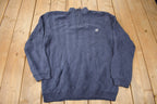 Vintage Y2K Chaps Embroidered Logo Quarter Zip Knit Sweater Size XL