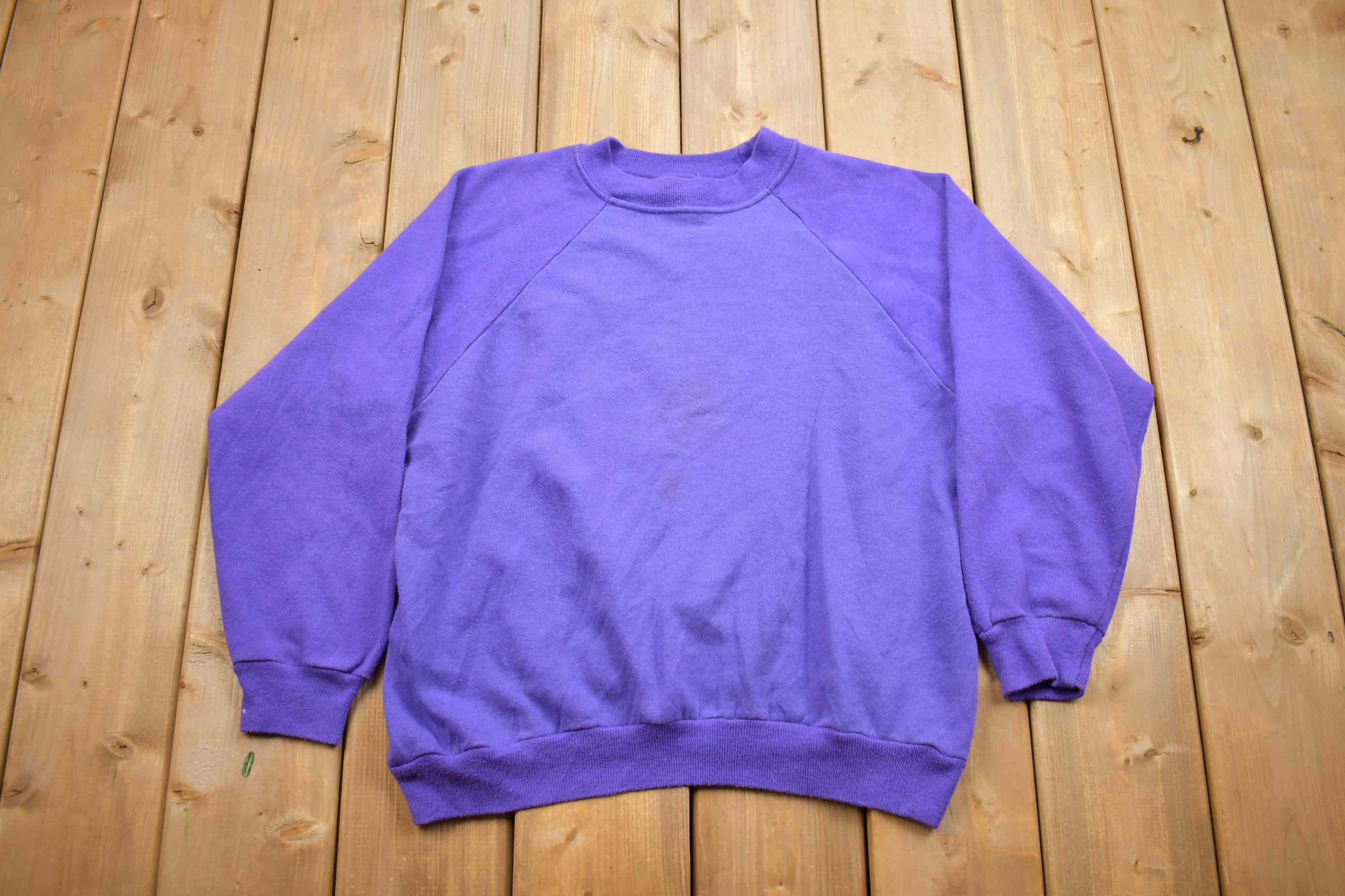 Vintage 1980s Blank Raglan Crewneck Sweatshirt