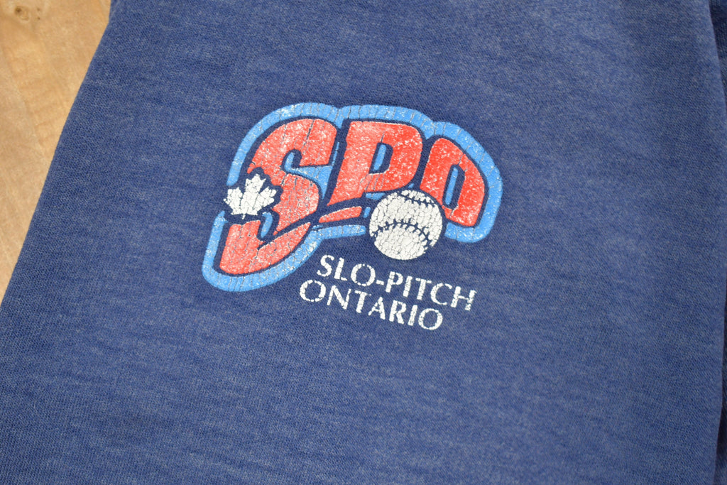 Vintage 1990s Blue Light Collared Crewneck Sweatshirt