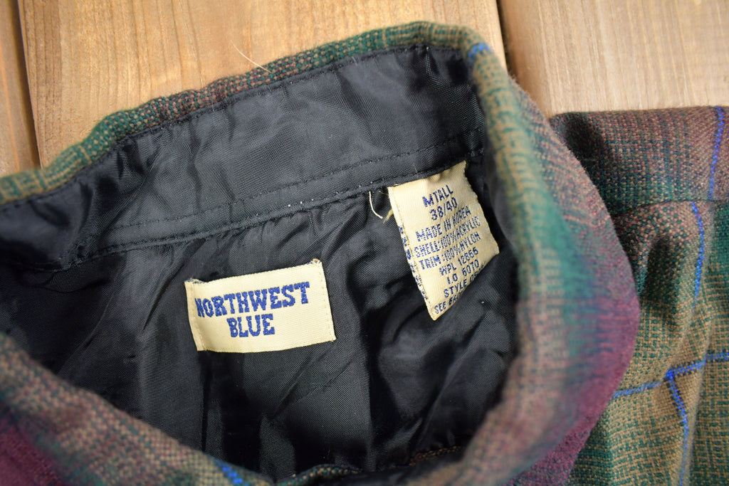 Vintage 1990s Northwest Blue Plaid Flannel Button Up Shirt