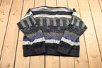 Vintage 1990s Modango Boxy Fit Mixed Knit Cardigan Sweater
