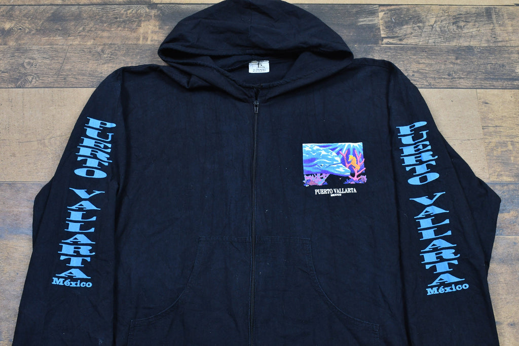 Vintage Puerto Vallarta Mexico 90s Full Zip Hoodie