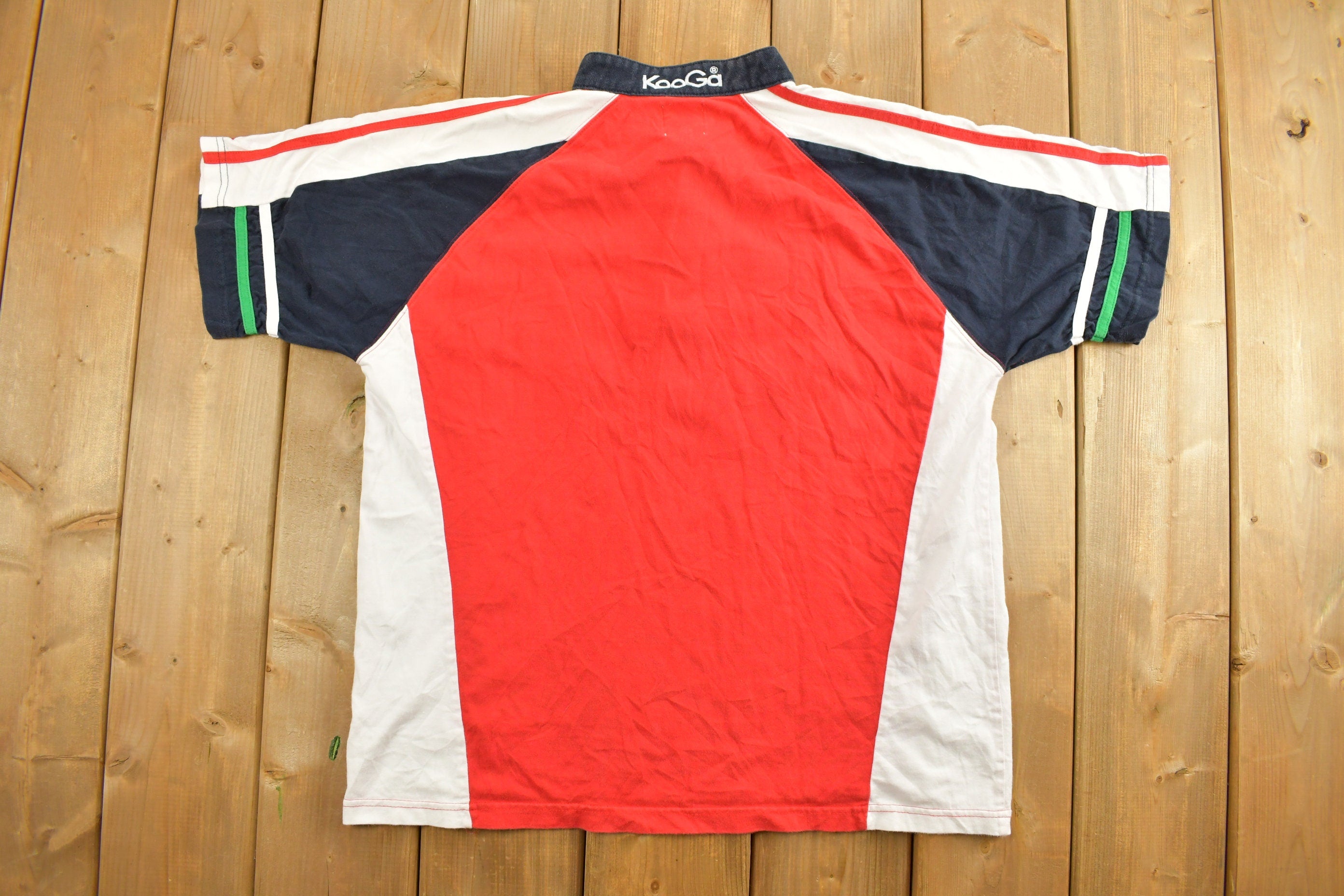 Vintage 1990s KooGa New Zealand Rugby Tour Button Polo Shirt