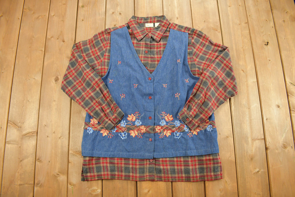 Vintage 1990s Bobbie Brooks Plaid Button Up Shirt