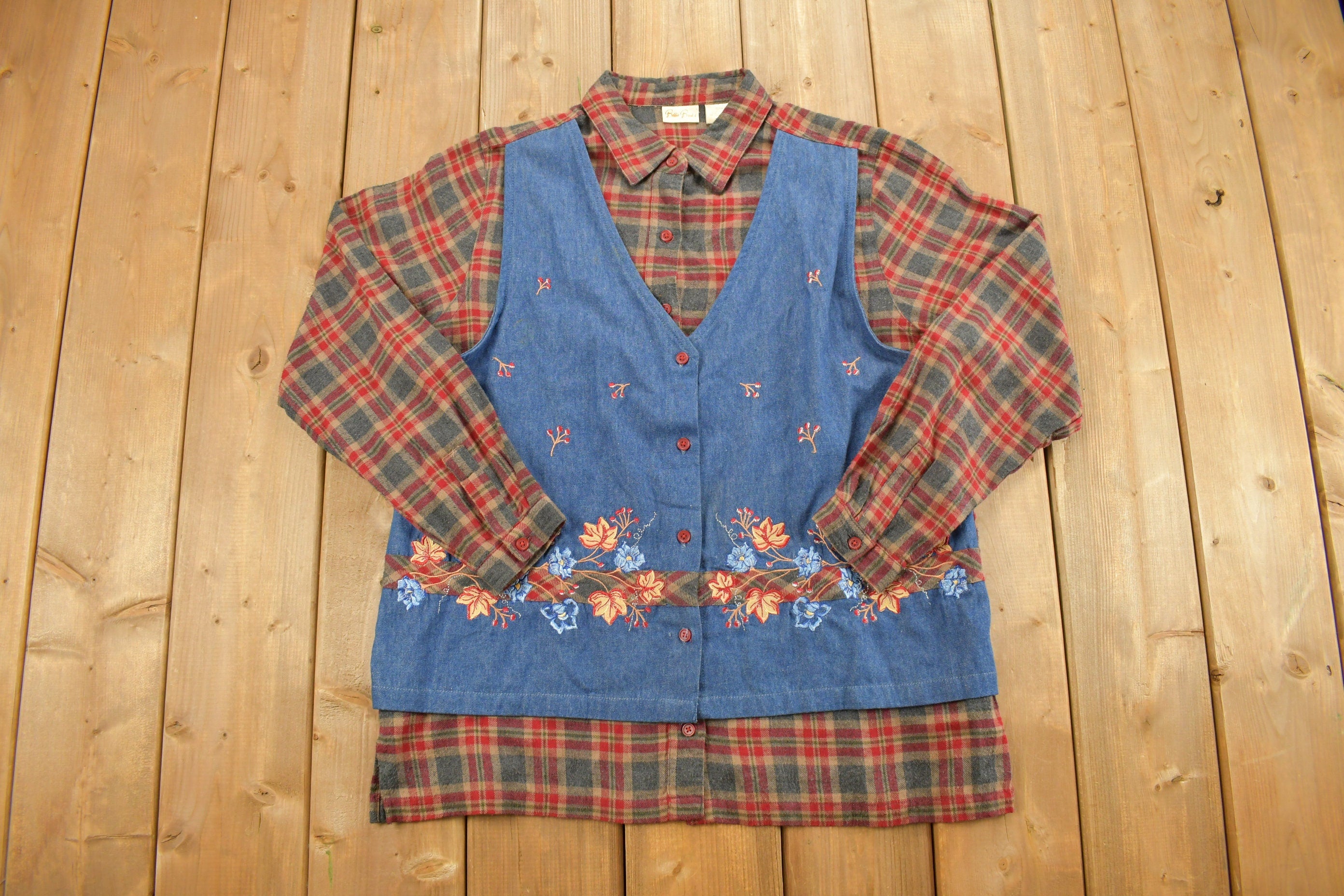 Vintage 1990s Bobbie Brooks Plaid Button Up Shirt