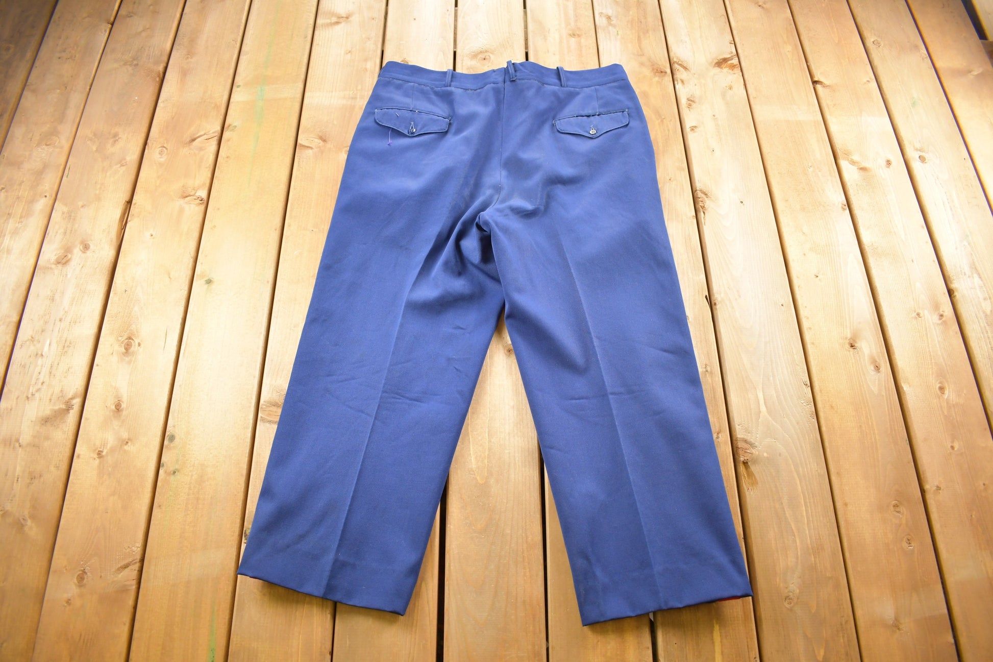 Vintage 1969 Man's Wool Gabardine Blue Type II Class 7 Military Pants Size 38 x 22