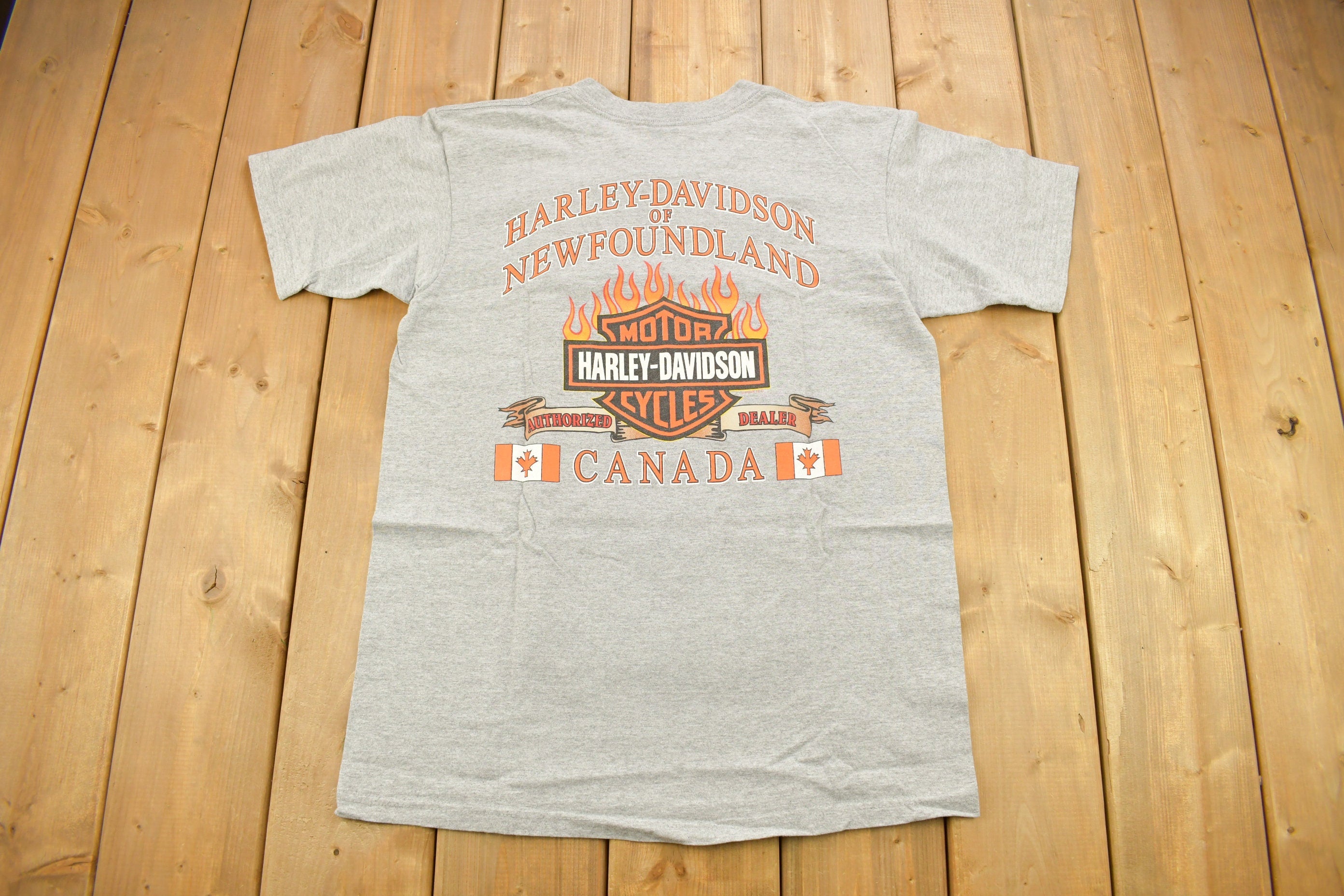 Vintage 1999 Harley Davidson Of Newfoundland Canada Pocket T-Shirt