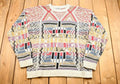 Vintage 1990s All Over Pattern Da Vinci Geometric California Knit Sweater