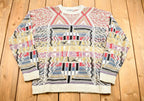 Vintage 1990s All Over Pattern Da Vinci Geometric California Knit Sweater
