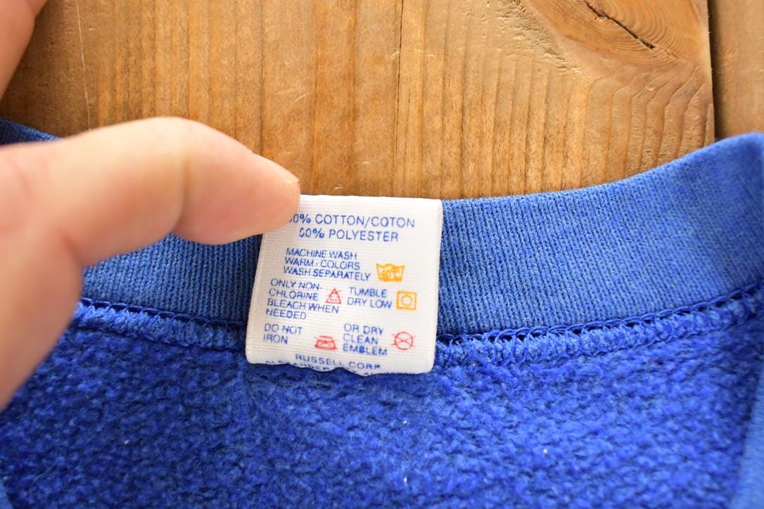 Vintage 1990s Jerzees Blank Blue Crewneck Sweatshirt Men's XL