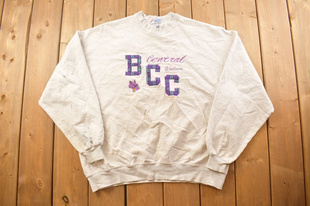 Vintage 1990s Bay City Central Wolves Collegiate Crewneck