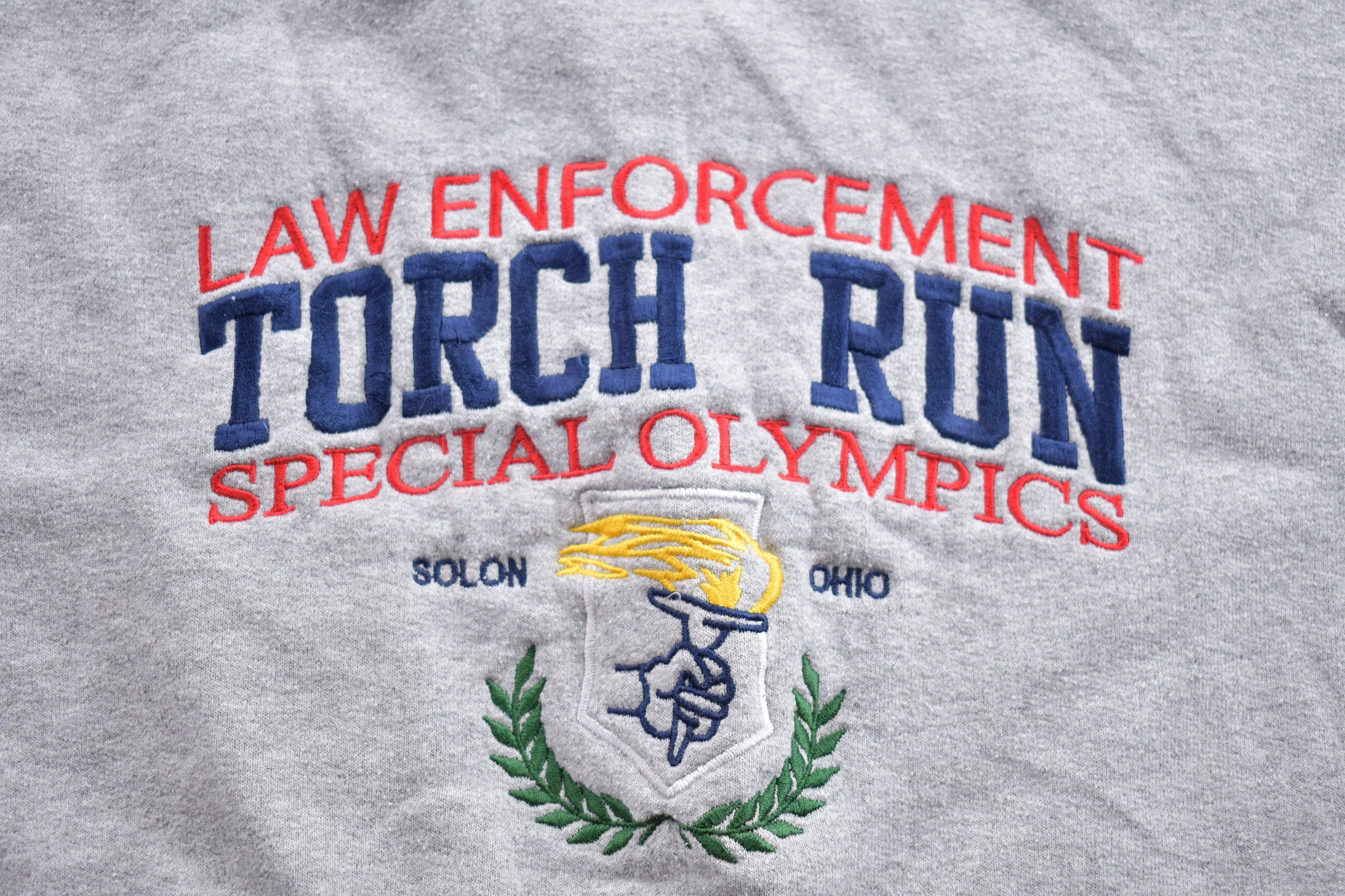 Vintage 1990s Law Enforcement Special Olympics Torch Run / Solon Ohio / Crewneck Sweatshirt / 90s Champion / Souvenir Sweater / US Olympics