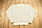 Vintage 1990s Steeple Chase Knitted Striped Crewneck Sweater