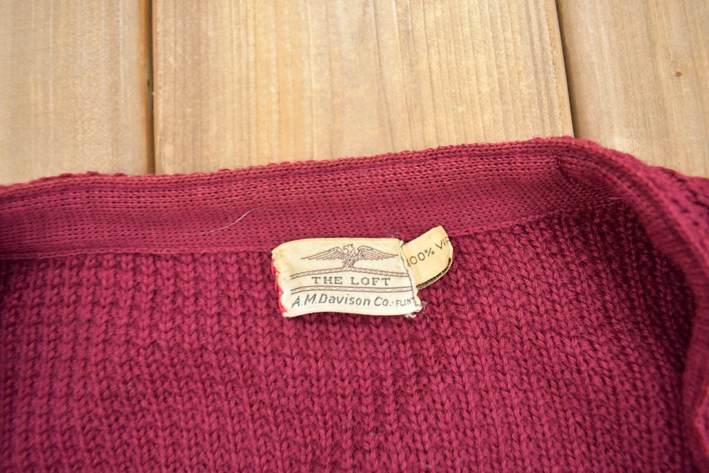 Vintage 1960s The Loft Wool Knit Cardigan Sweater