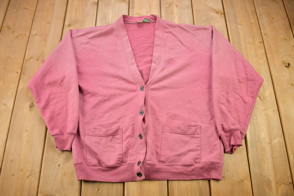 Vintage 1990s Outback Red Blank Cardigan Sweater / Vintage Cardigan / Button Up / Sun Faded / Blank Cardigan