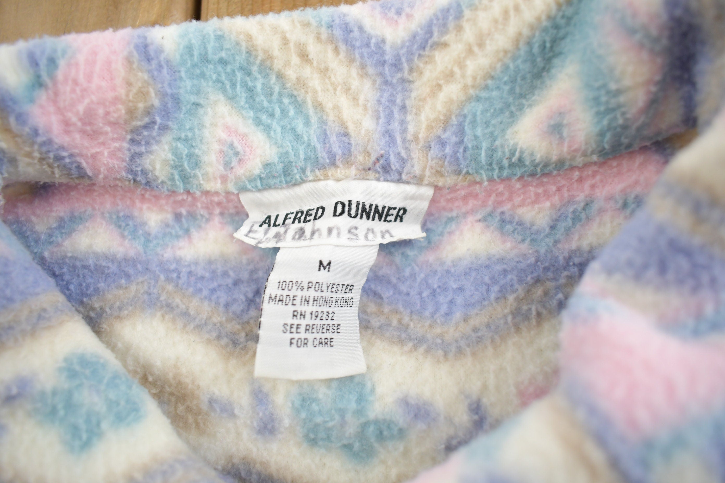 Vintage 1990s Alfred Dunner Colorful Fleece Zip Up Sweater