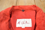Vintage 1990s M Julian Red Suede Fringe Jacket