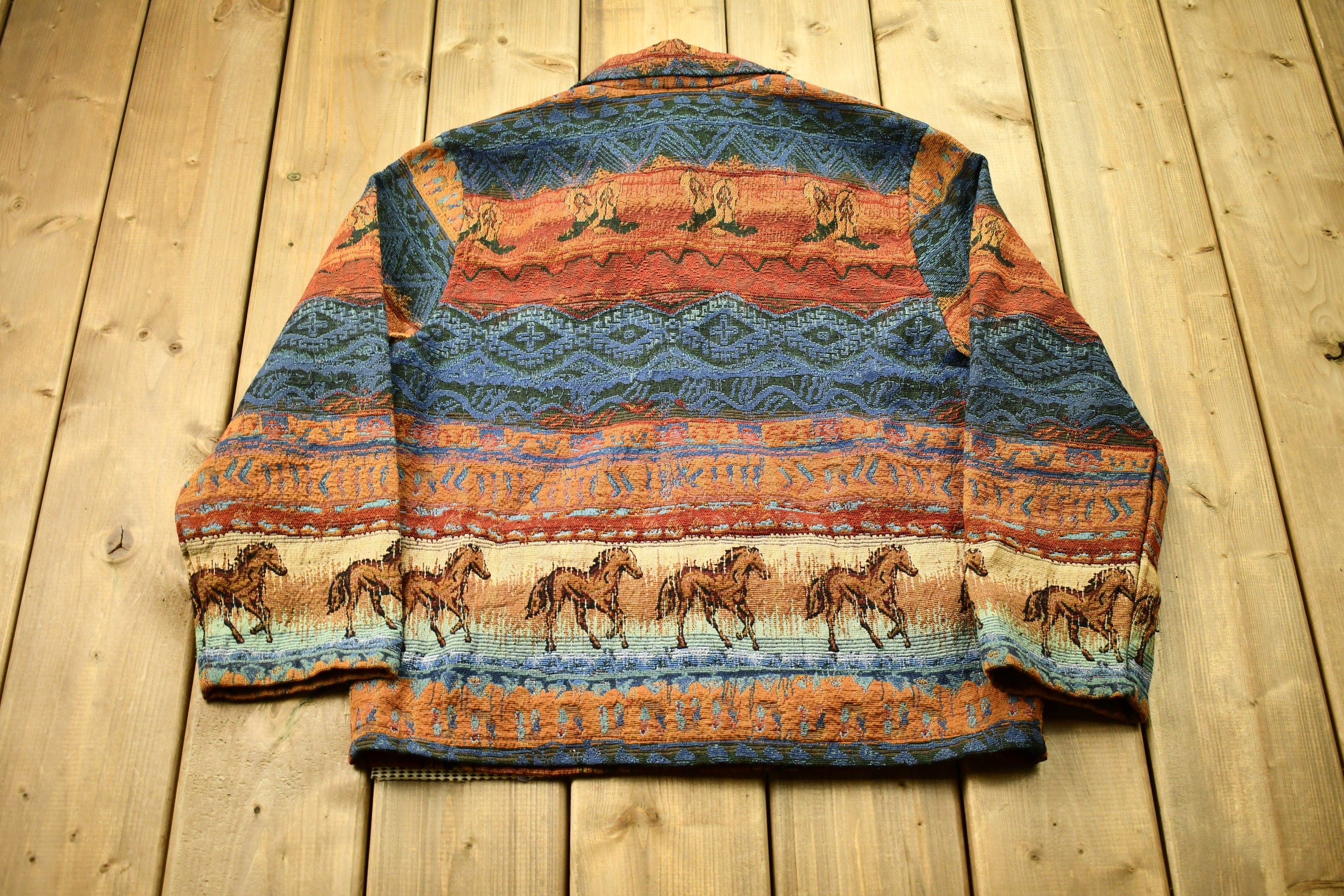 Vintage 1990s Horse All Over Print Button Up Jacket