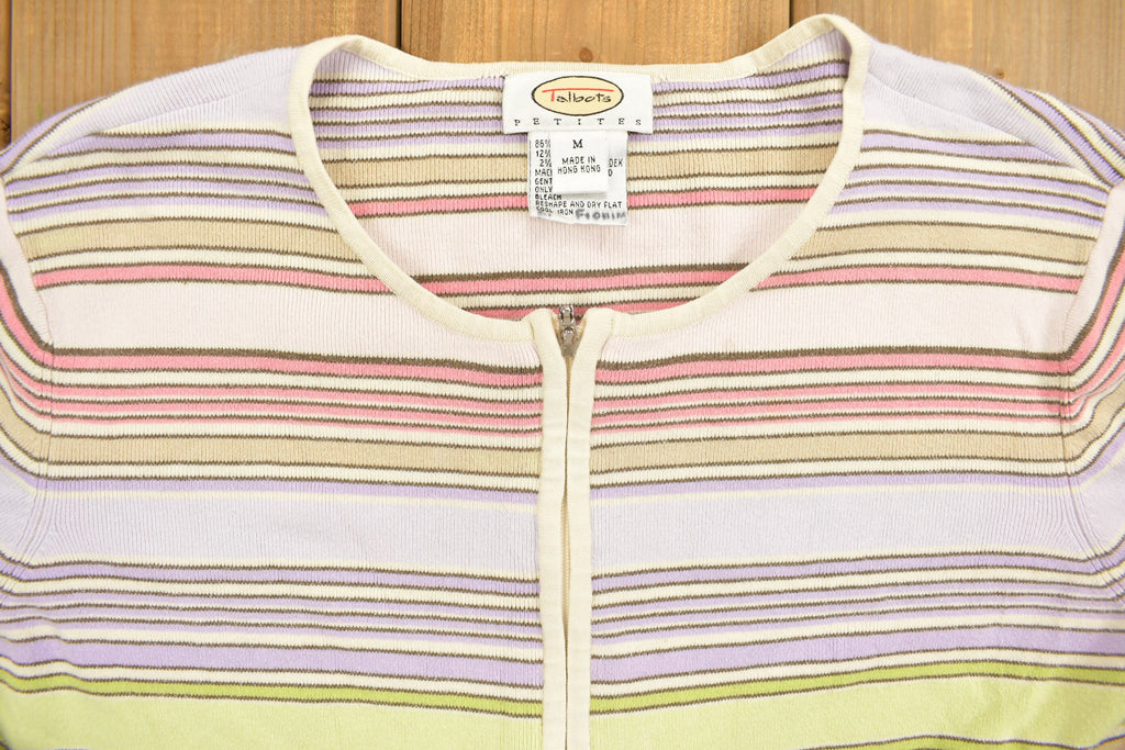 Vintage 1990s Talbot Knit Zip Up Cardigan Sweater