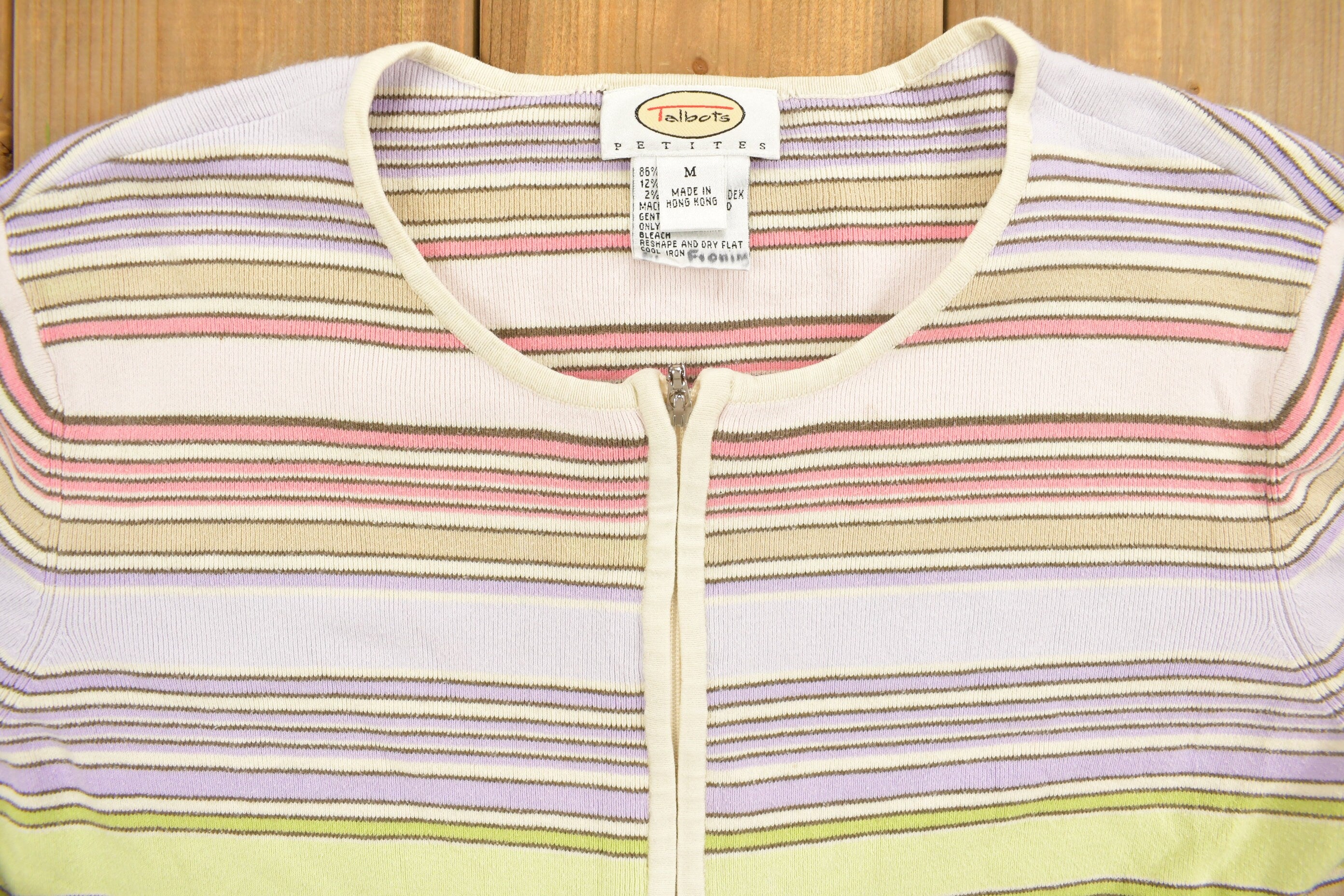 Vintage 1990s Talbot Knit Zip Up Cardigan Sweater