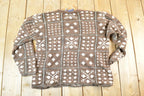Vintage 1990s Crazy Horse Knit Abstract Pattern Crewneck Sweater Mens L