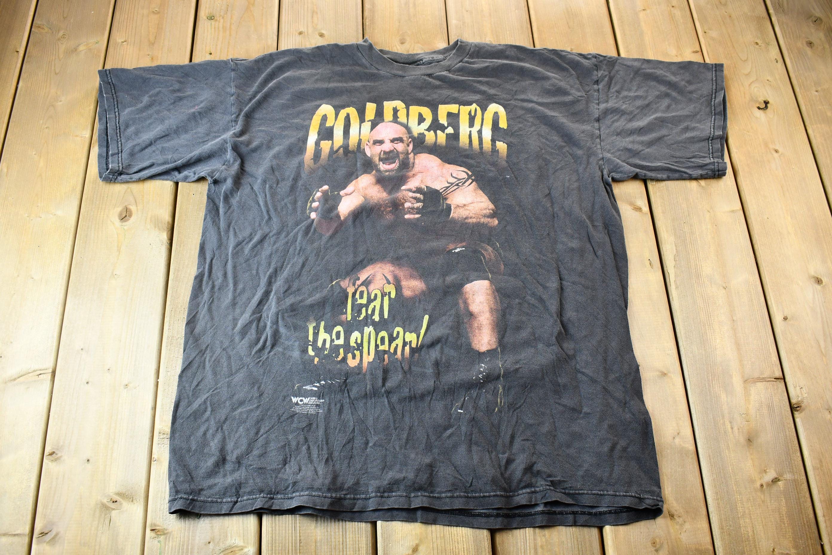 Vintage 1998 WCW Bill Goldberg Fear the Spear Wrestling Graphic T-Shirt