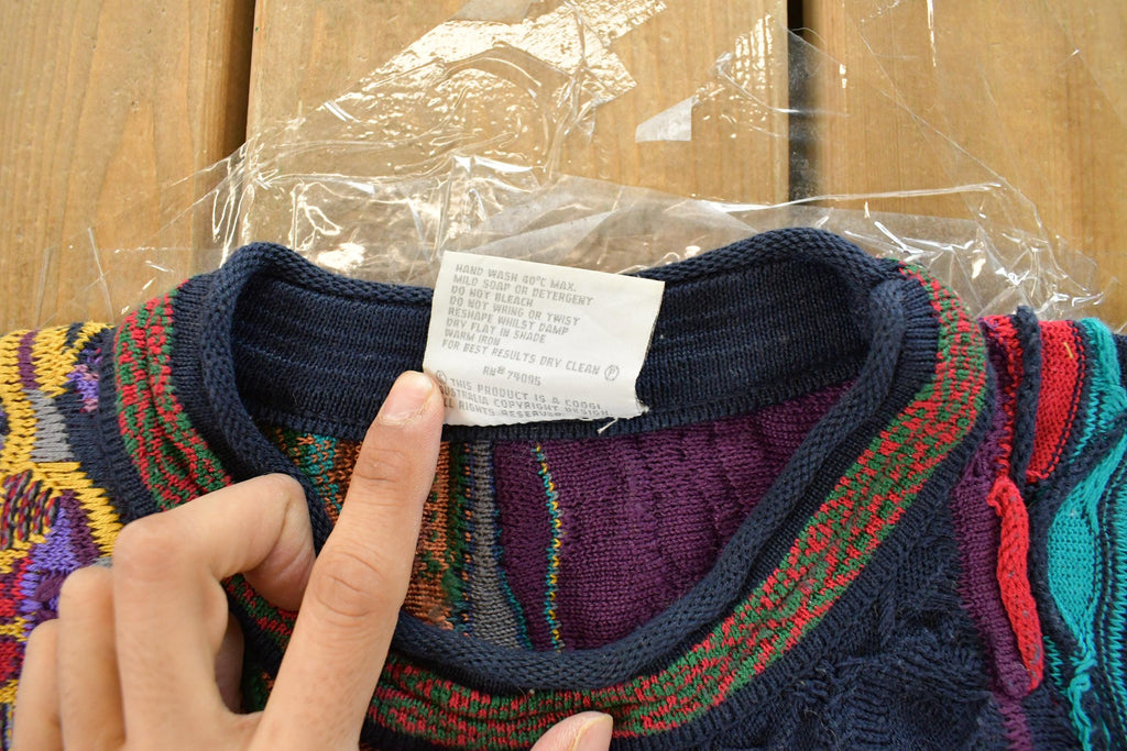 Vintage 1990s Coogi 3D Knit Abstract Crewneck Sweater Men's Medium