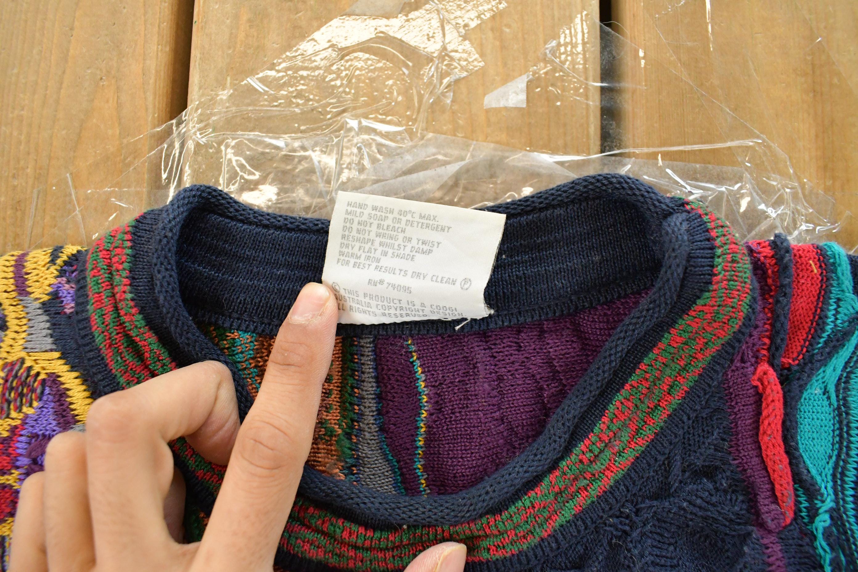 Vintage 1990s Coogi 3D Knit Abstract Crewneck Sweater Men's Medium /