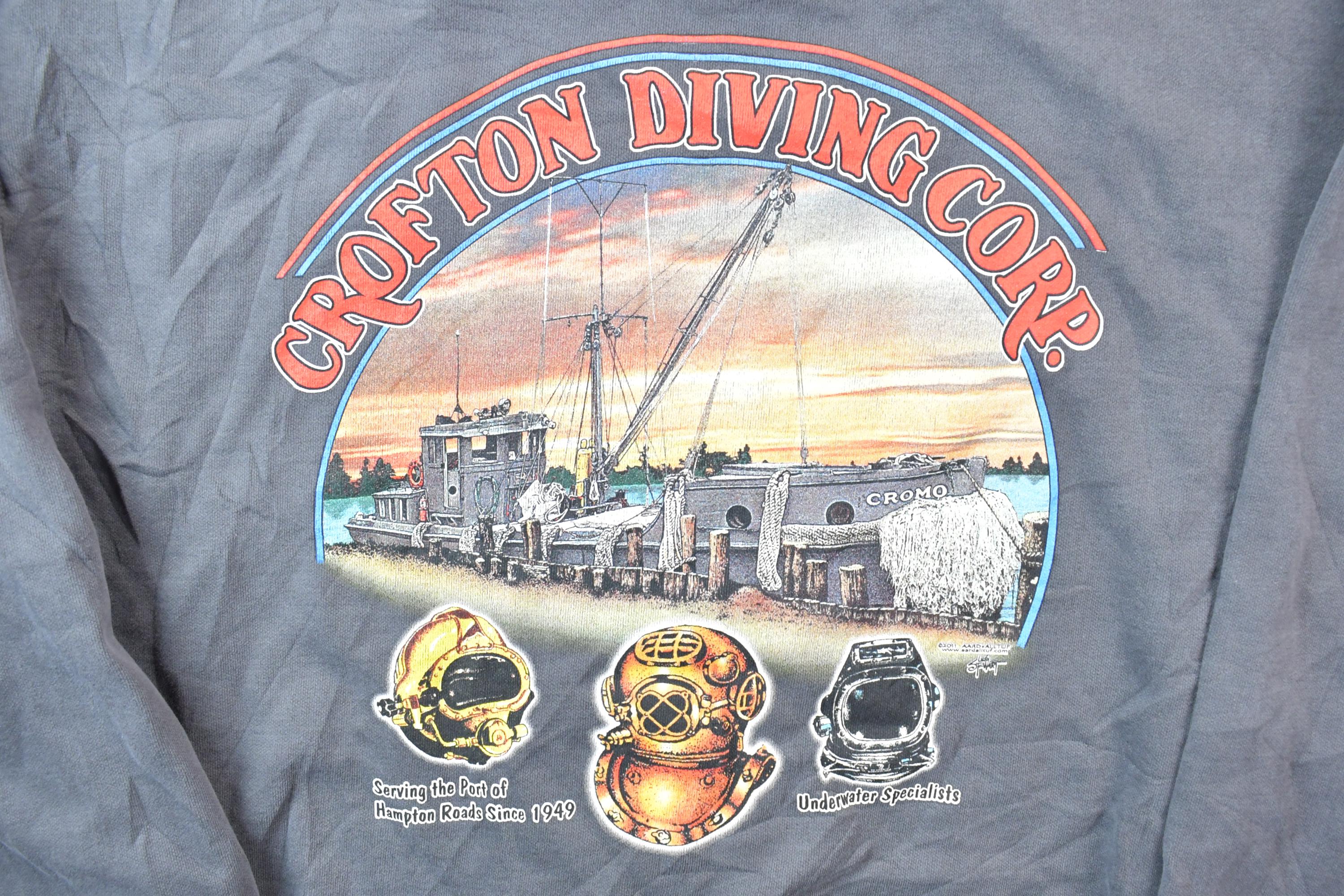 Vintage 1990s Crofton Diving Corp Hampton Roads Crewneck Sweatshirt