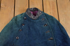 Vintage 1940's Suede Leather Button Up Cape Coat